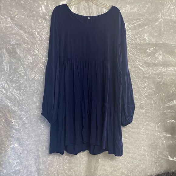 Navy Blue Dress Size Large Flowy Long Sleeves‎ - Picture 10 of 10